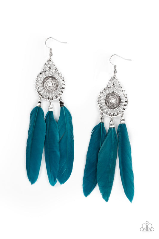 Paparazzi - Pretty in PLUMES - Blue Earrings