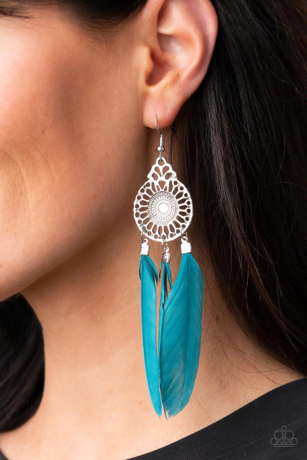 Paparazzi - Pretty in PLUMES - Blue Earrings