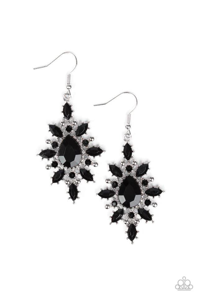 Paparazzi- Glamorously Colorful Black Earrings