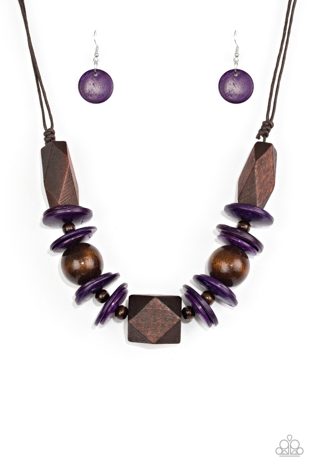 Paparazzi - Pacific Paradise - Purple Wooden Necklace