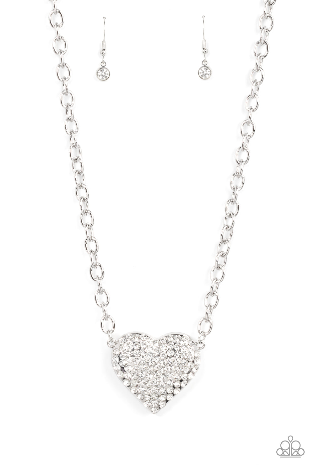 Paparazzi - Heartbreakingly Blingy - White Necklace