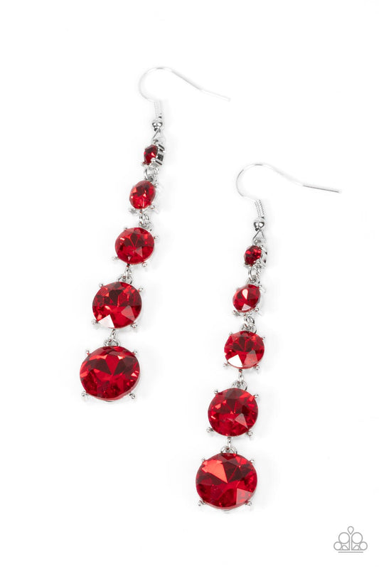 Paparazzi - Red Carpet Charmer - Red Earrings