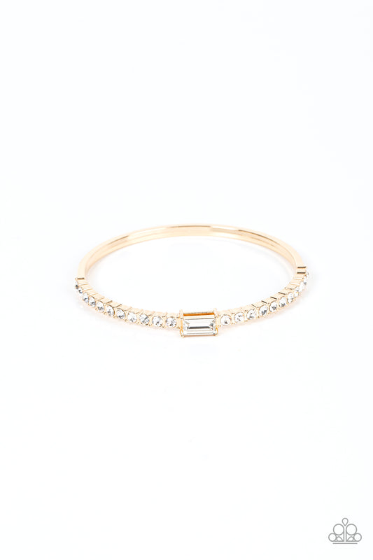 Paparazzi - Party Crashing Couture - Gold Bangle Bracelet