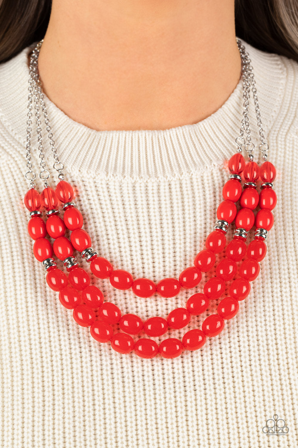 Paparazzi - Coastal Cruise - Red Necklace and Coastal Coastin Red Bracelet