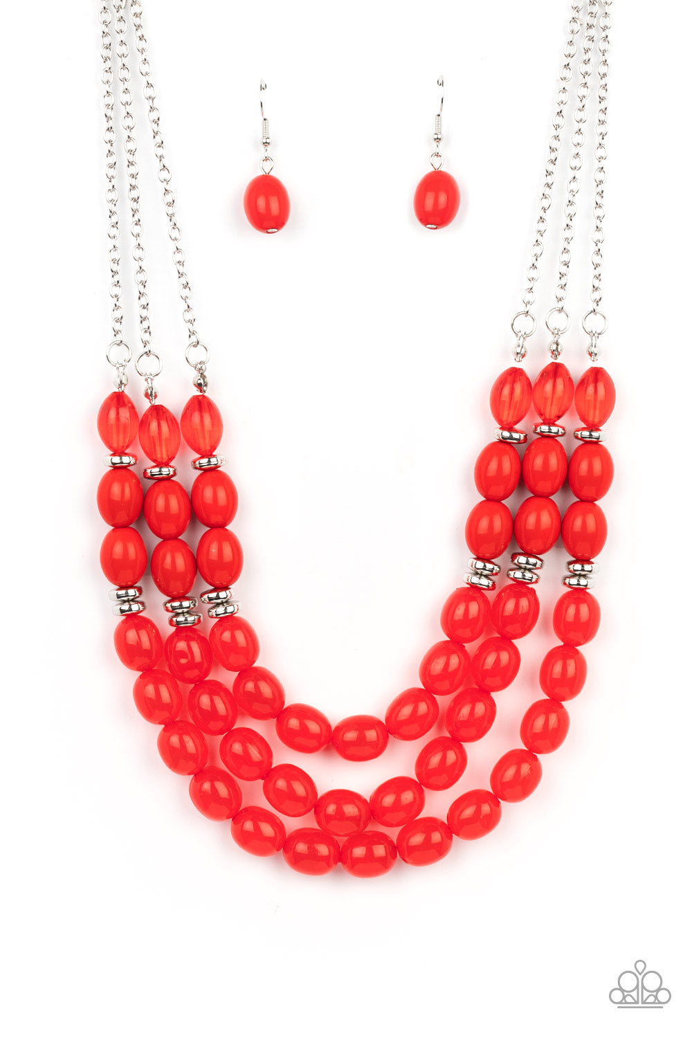 Paparazzi - Coastal Cruise - Red Necklace and Coastal Coastin Red Bracelet