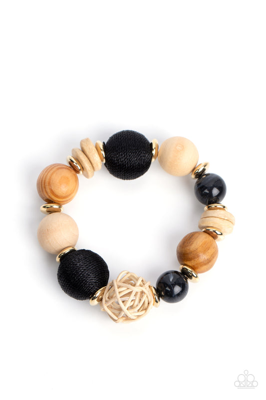 Paparazzi - Happily Homespun - Black Bracelet