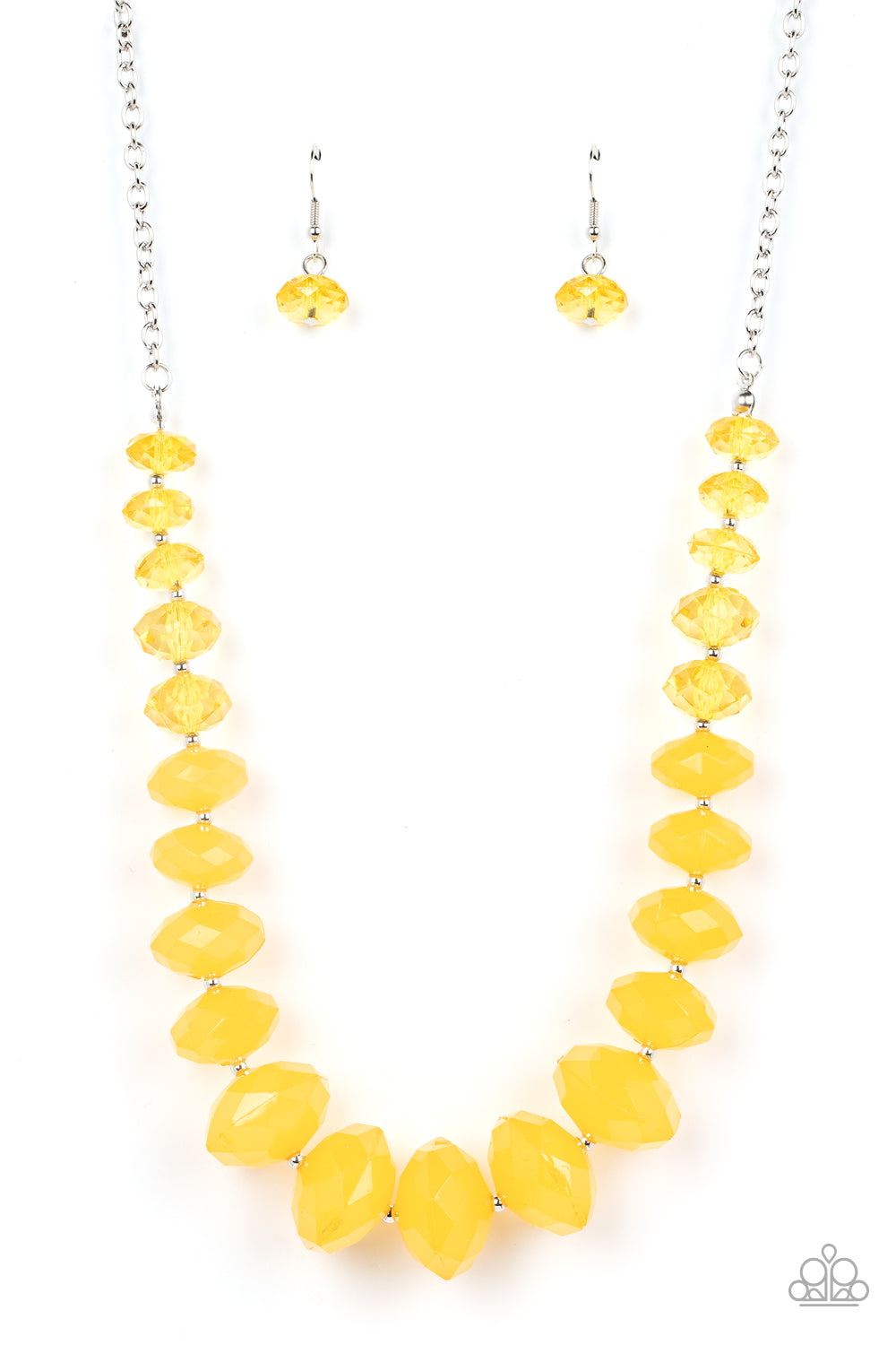 Paparazzi - Happy-GLOW-Lucky - Yellow Necklace and Keep GLOWING Yellow Bracelet Set