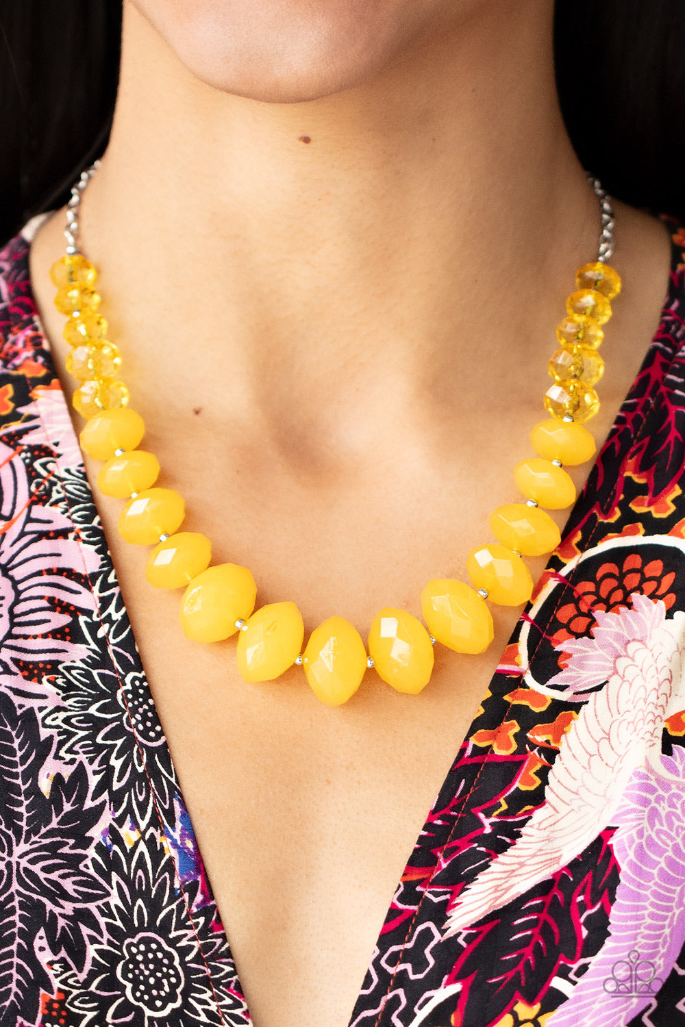 Paparazzi - Happy-GLOW-Lucky - Yellow Necklace and Keep GLOWING Yellow Bracelet Set