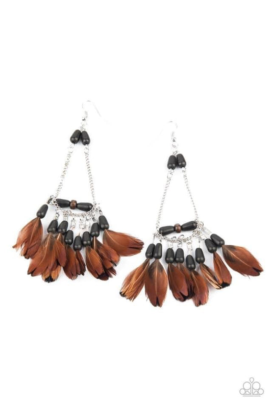 Paparazzi- Haute Hawk - Black Earrings