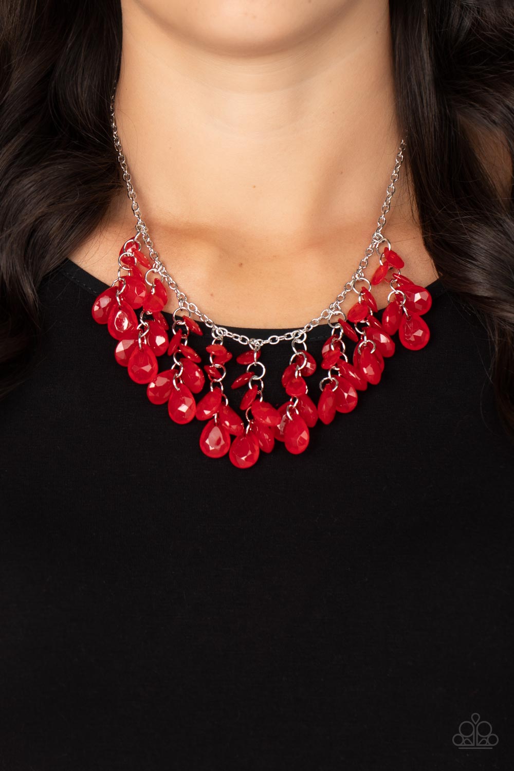 Paparazzi - Crystal Cabaret - Red Necklace