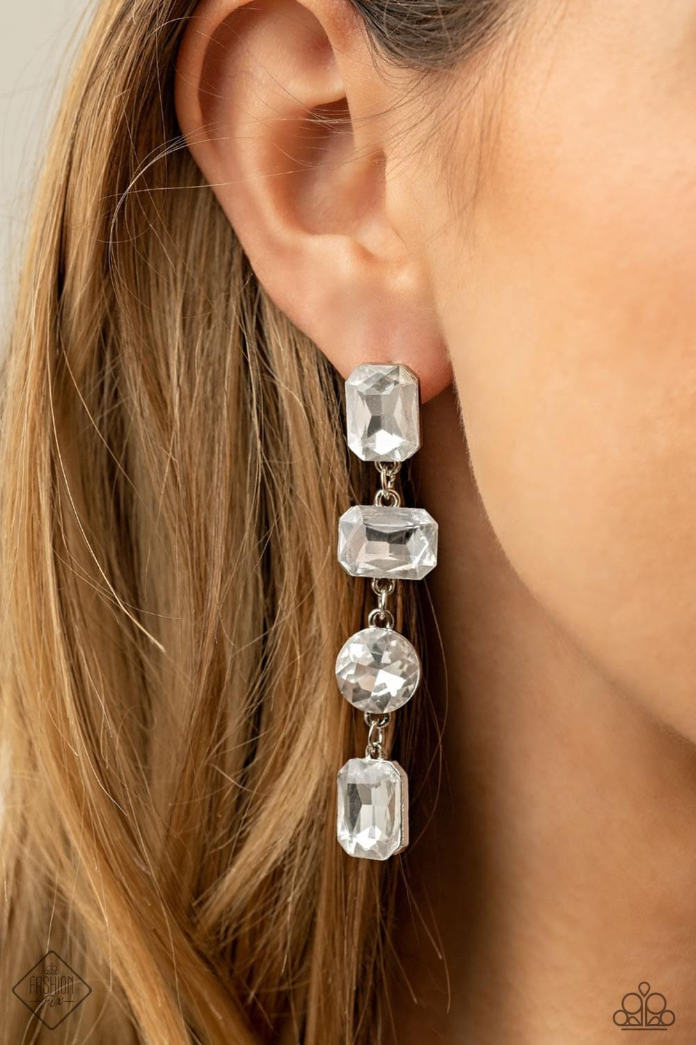 Paparazzi- Cosmic Heiress - White Earrings