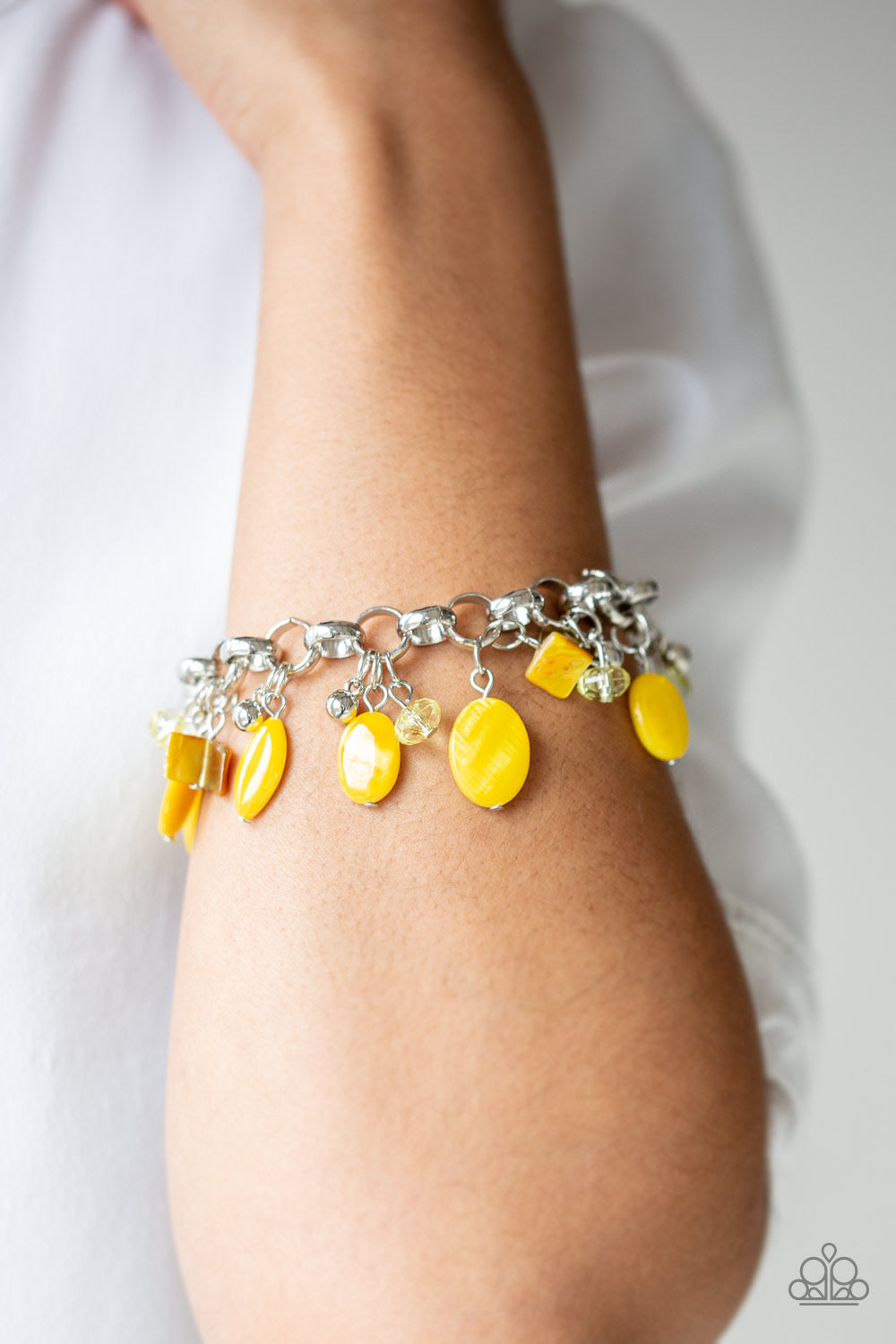 Paparazzi - I Want To SEA The World  Yellow Necklace and Seashore Sailing - Yellow Bracelet  Set