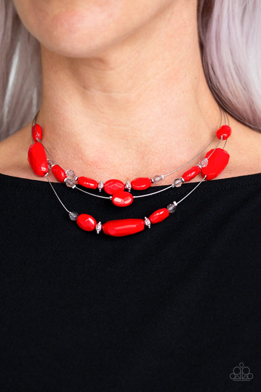 Paparazzi - Radiant Reflections - Red Necklace