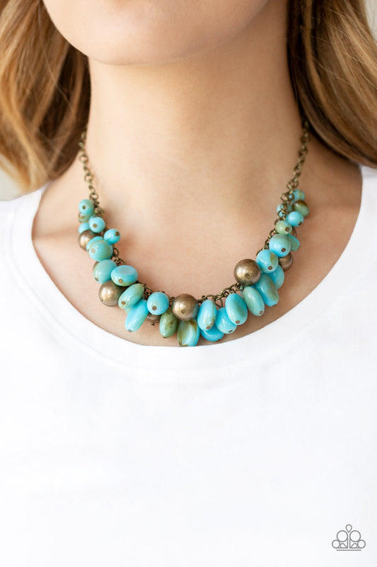 Paparazzi - Full Out Fringe - Blue Necklace