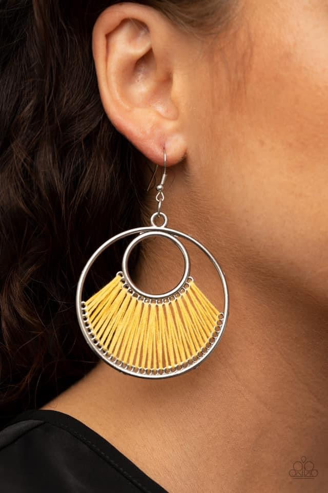 Paparazzi - Really High-Strung - Yellow Earrings