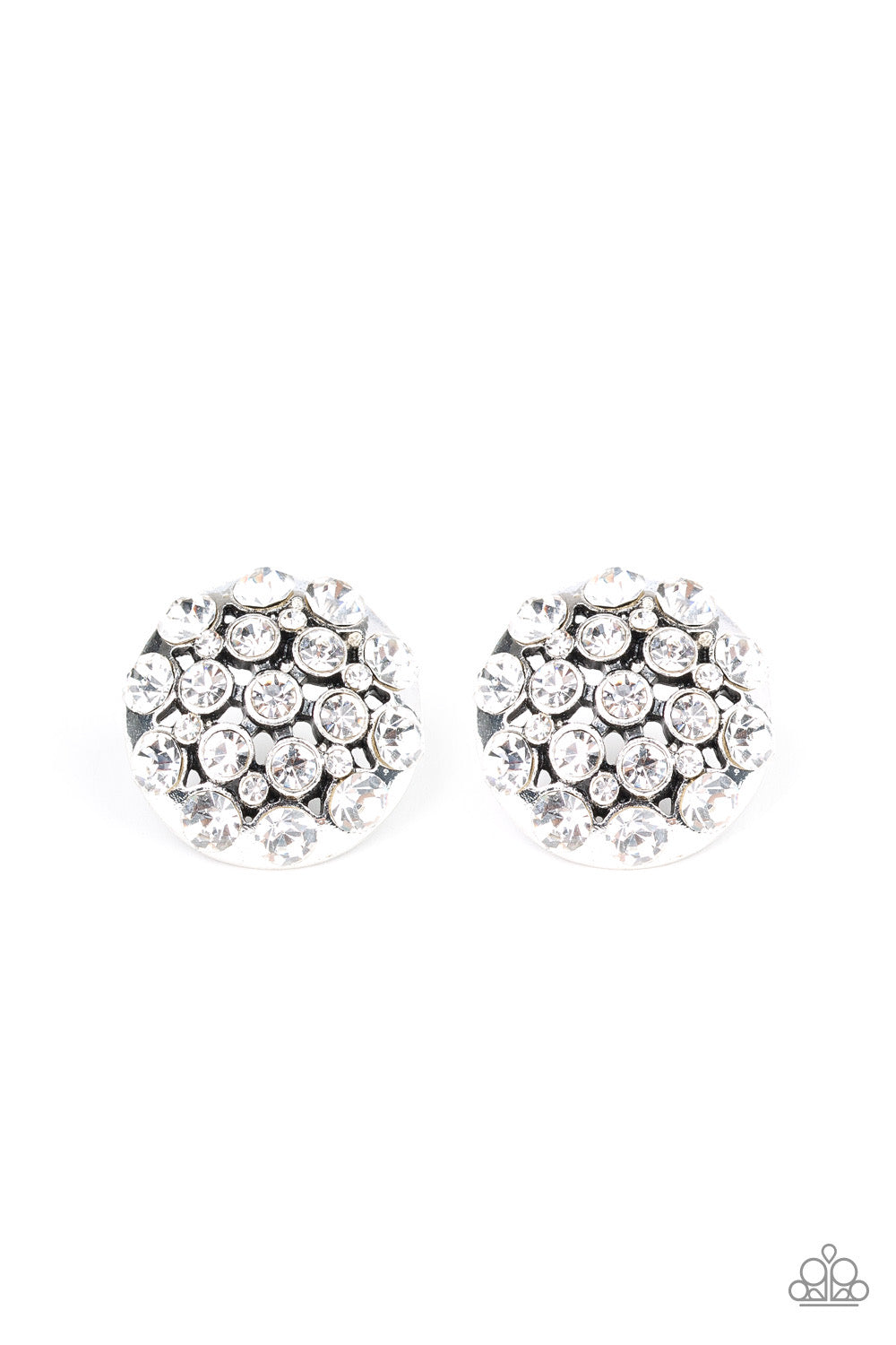 Hollywood Drama White Post Earrings