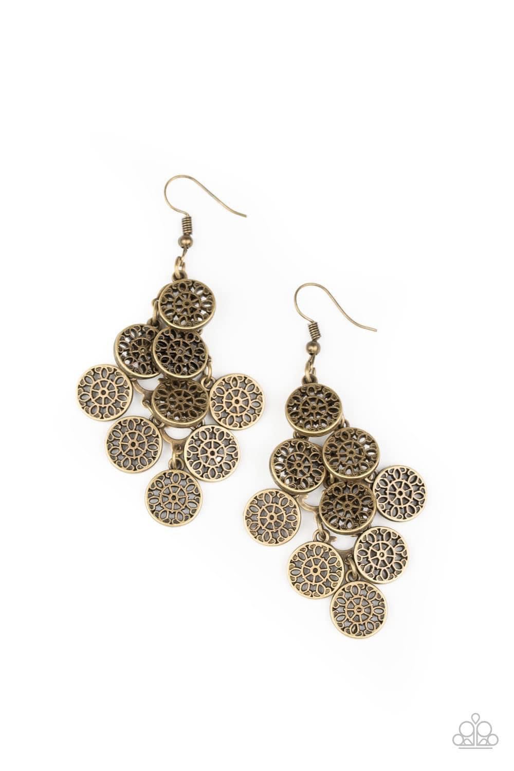 Paparazzi - Blushing Blooms - Brass Earrings