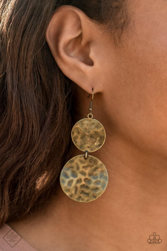 Paparazzi - Hardware Headed Brass Earrings