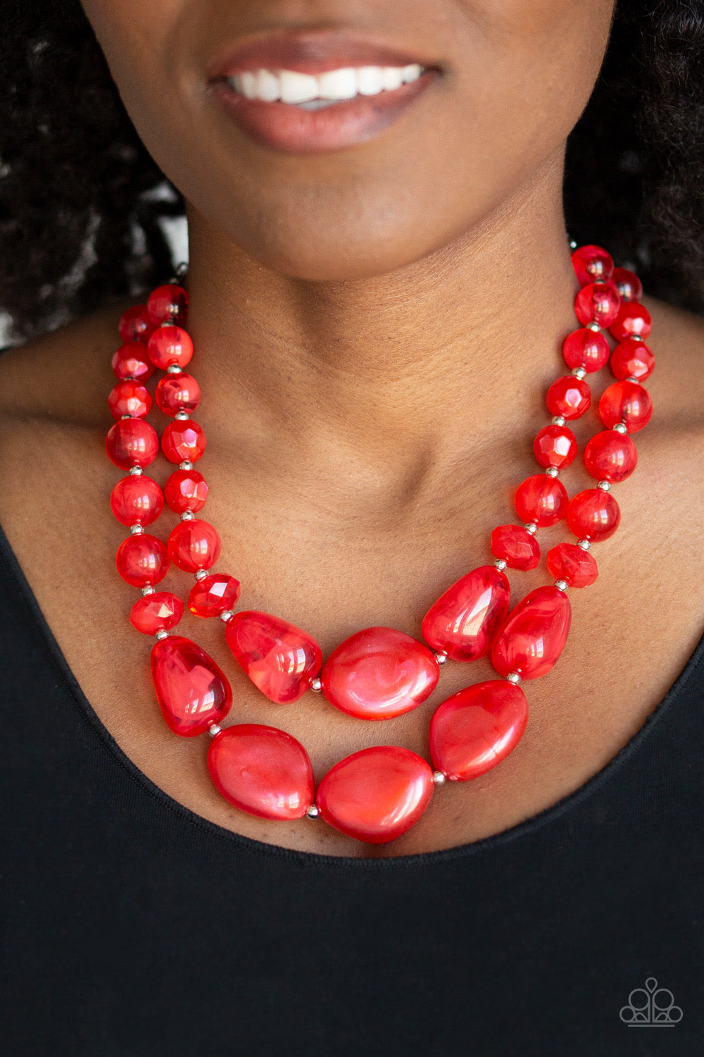 Paparazzi - Beach Glam - Red Necklace