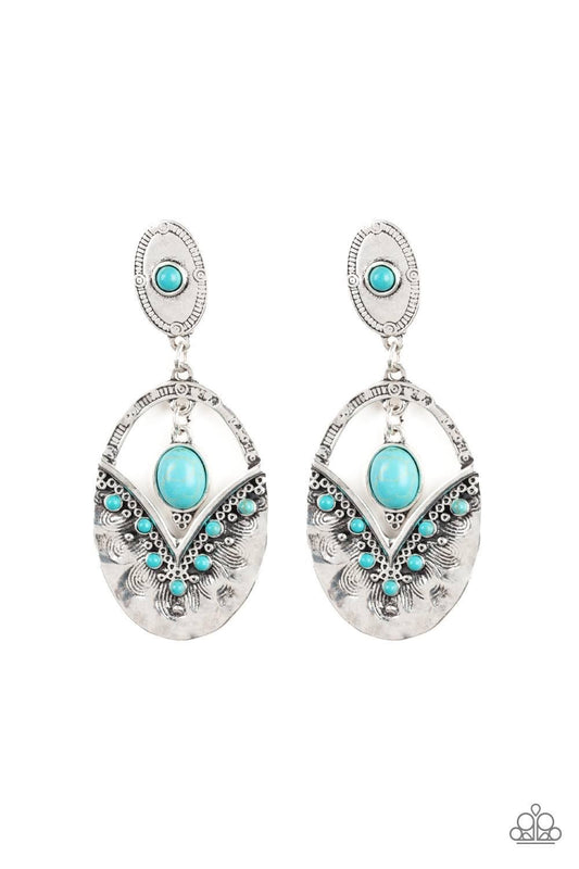 Paparazzi - Terra Tribute Blue Earrings