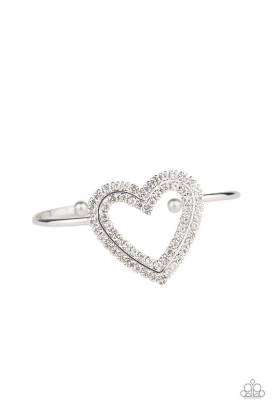 Paparazzi - Heart Opener White Bracelet