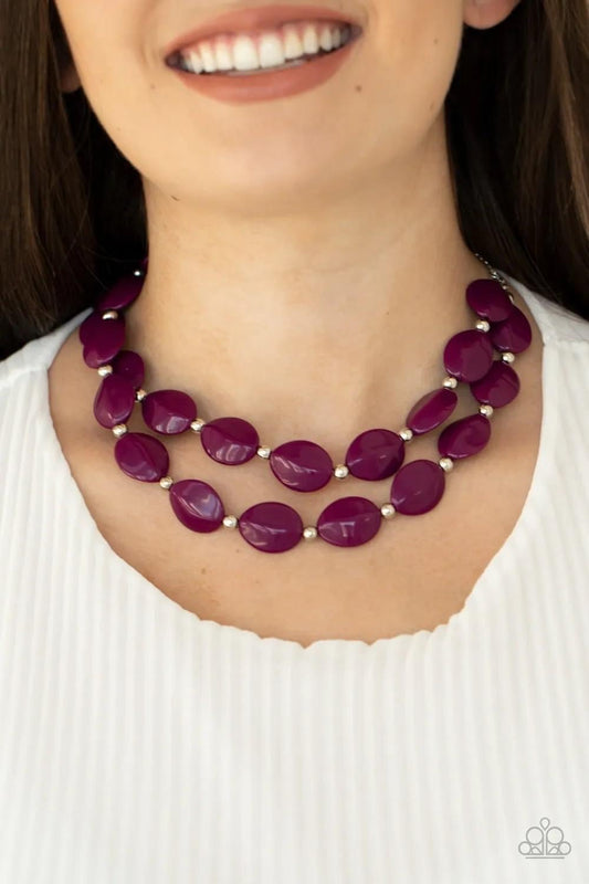 Paparazzi - Two-Story Stunner - Purple Necklace&