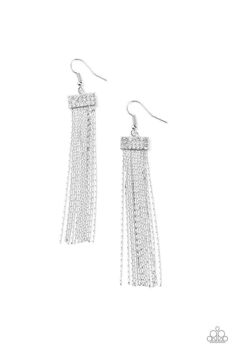 Twinkling Tapestry White Earrings