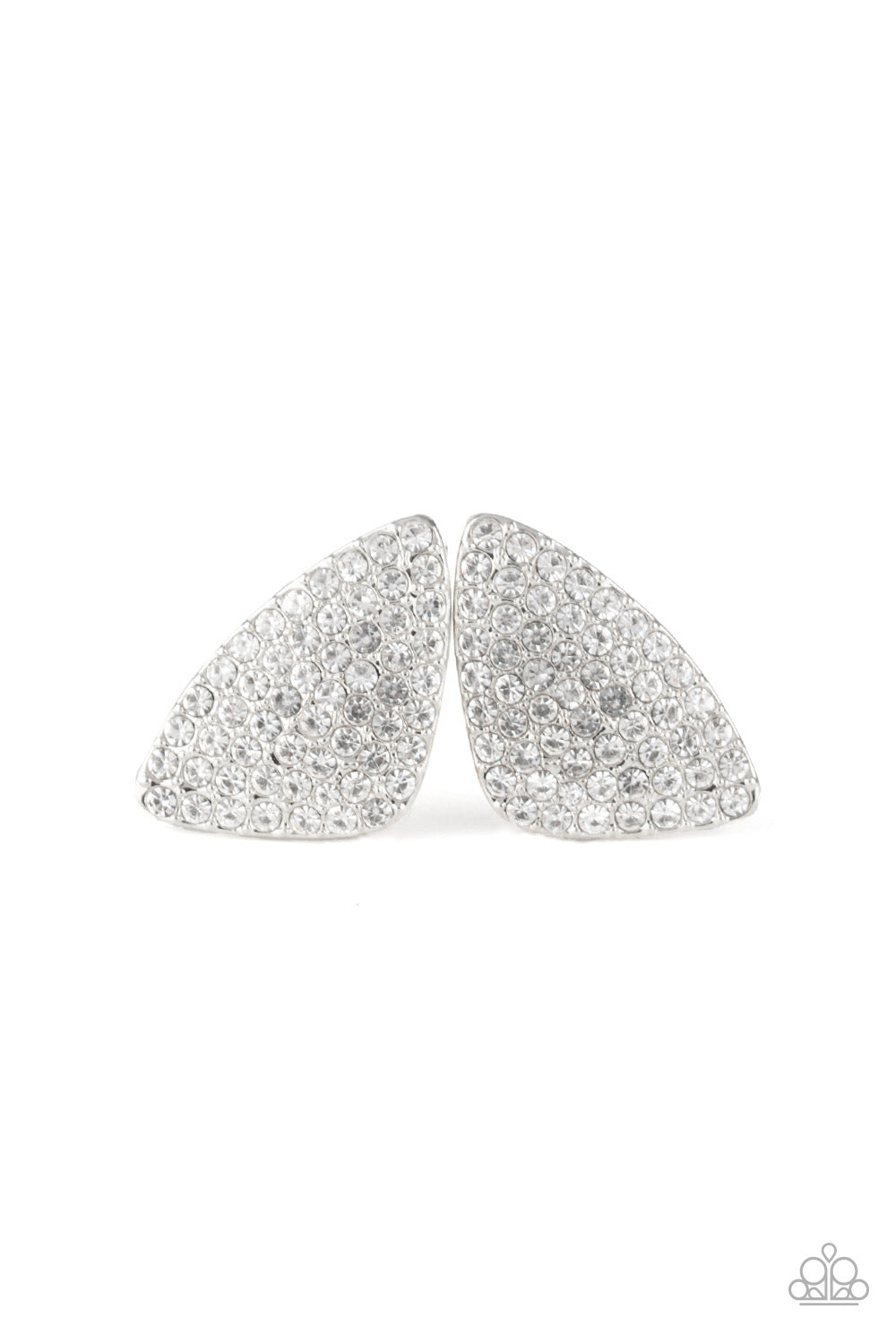 Paparazzi - Supreme Sheen - White Post Earrings