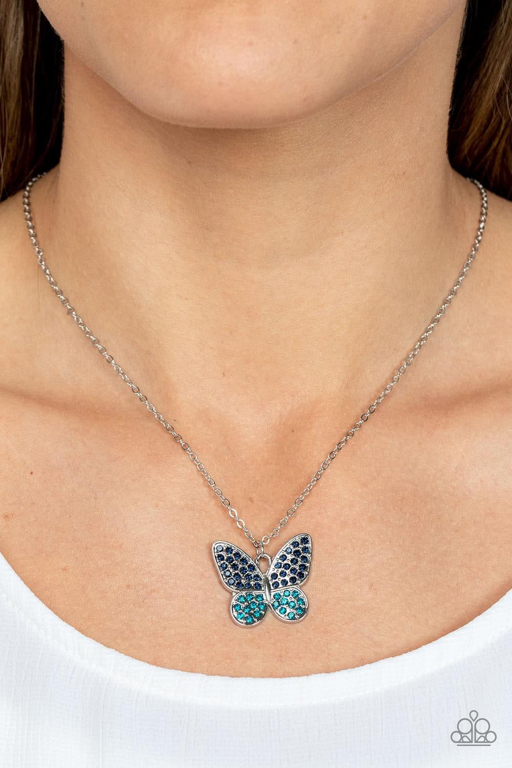 Paparazzi - Flutter Forte - Blue Necklace