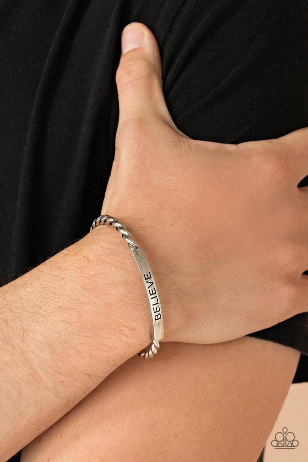 Paparazzi - Keep Calm and Believe Silver Bracelet