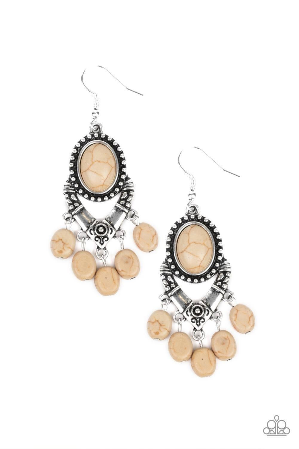 Paparazzi - Southern Sandstone - Brown Earrings