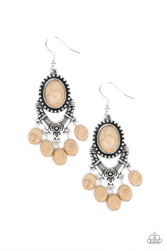 Paparazzi - Southern Sandstone - Brown Earrings