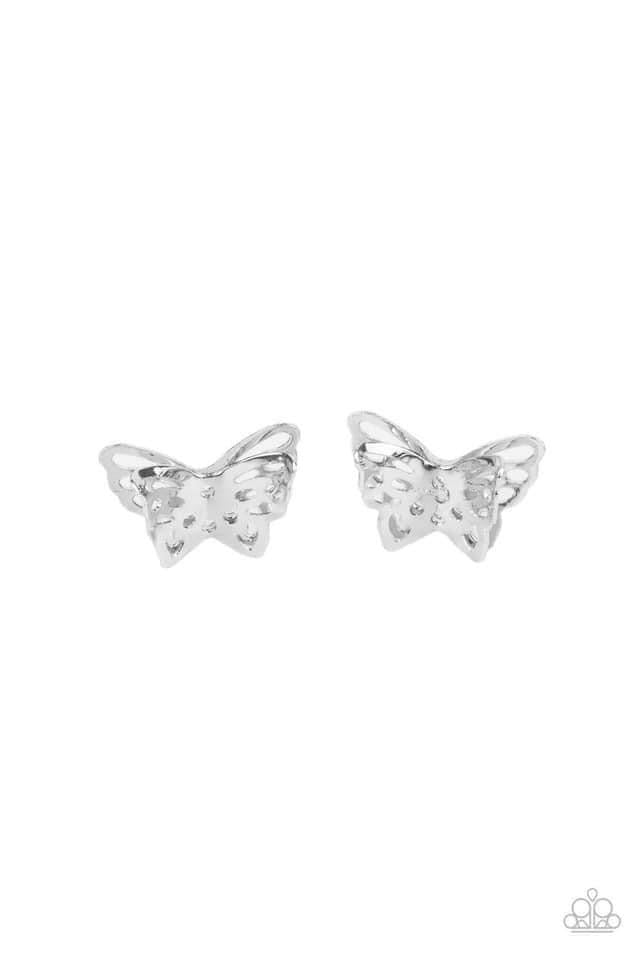 Paparazzi - Flutter Fantasy - Silver Post Earrings