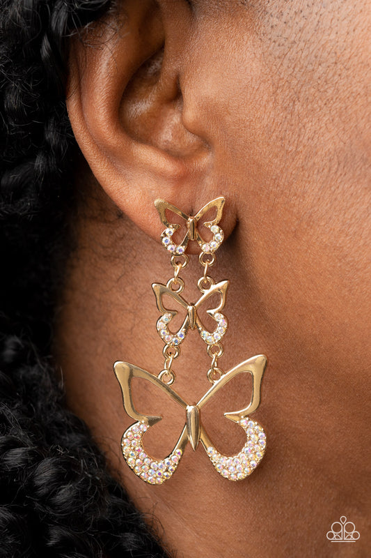 Paparazzi - Flamboyant Flutter Multi Post Earrings