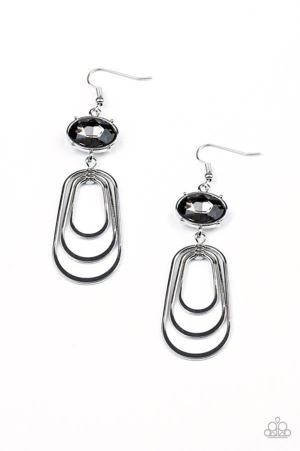 Paparazzi - Drop-Dead Glamorous - Silver Earrings