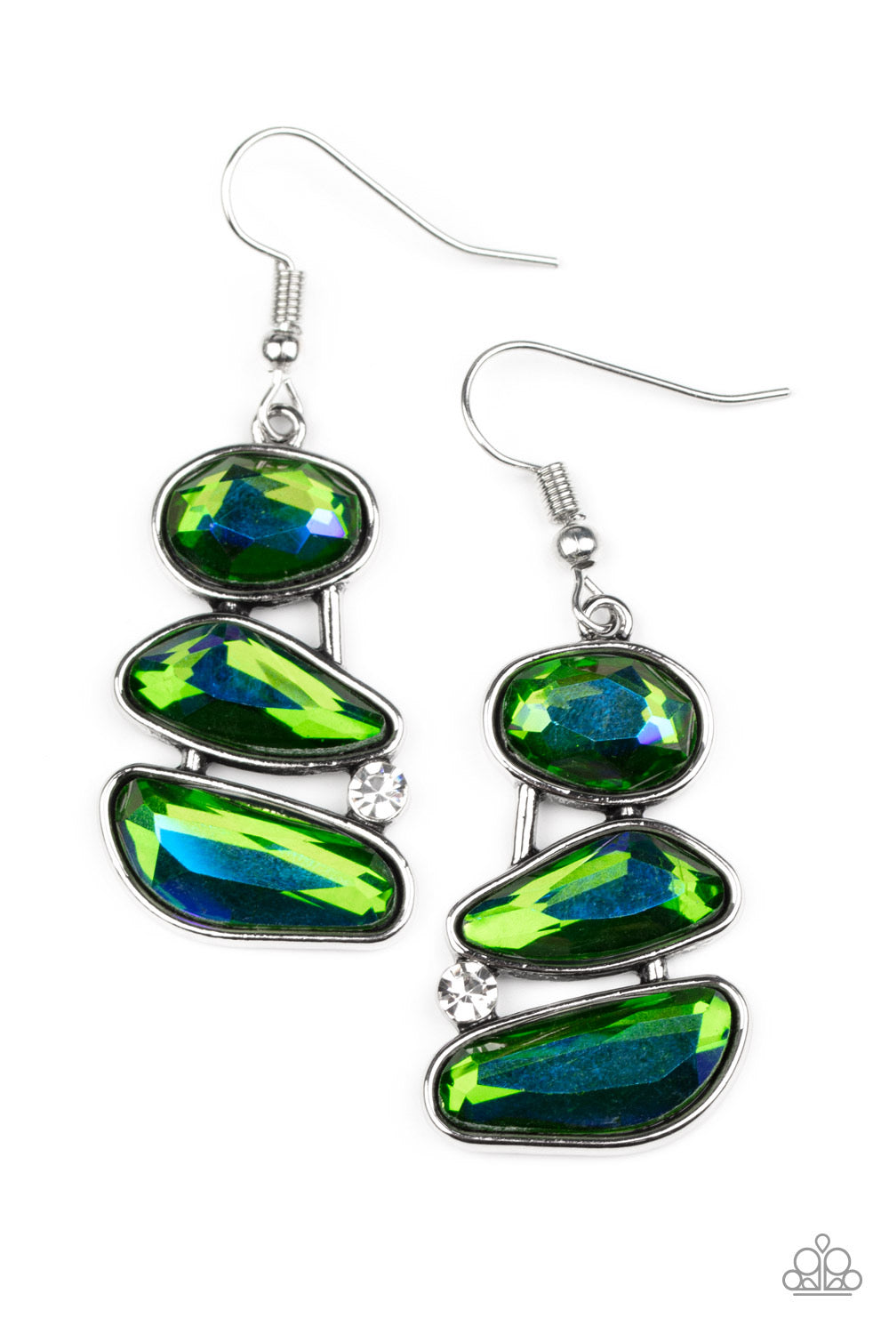 Paparazzi - Gem Galaxy - Green Earrings