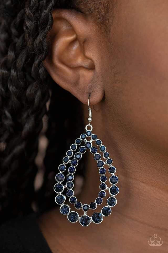 Paparazzi - Glacial Glaze Blue Earrings