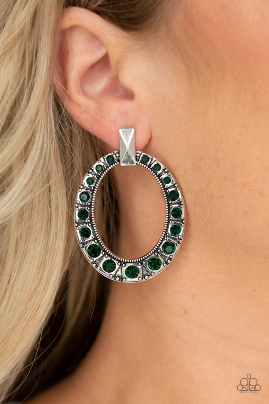 Paparazzi - All For GLOW - Green Earrings