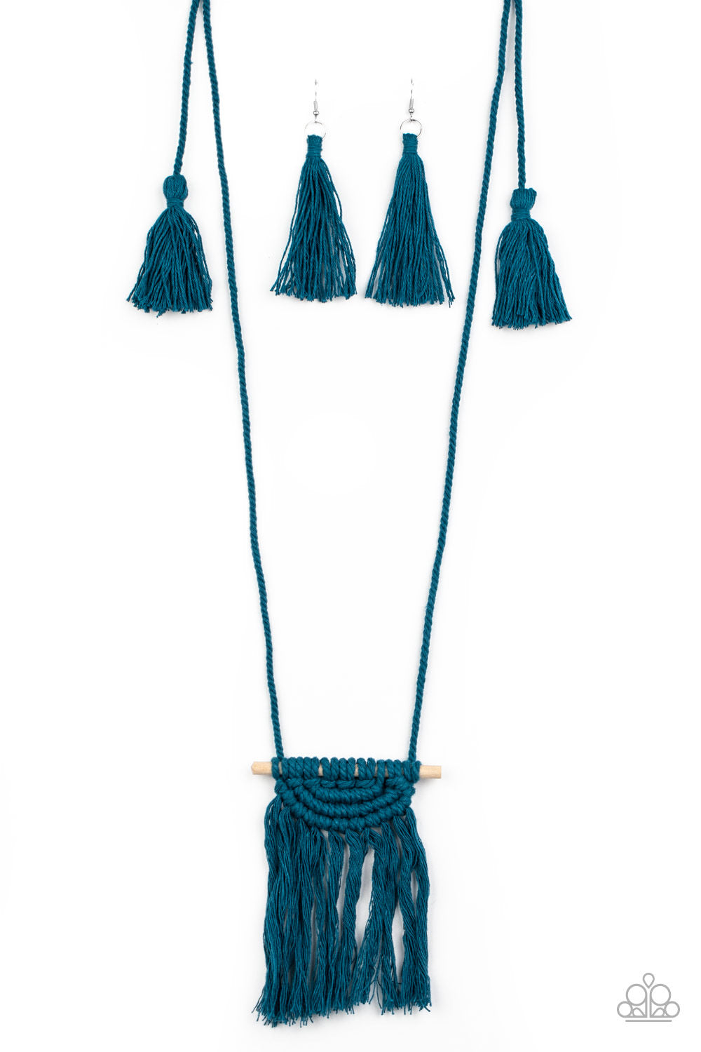 Paparazzi - Between You and MACRAME - Blue Necklace