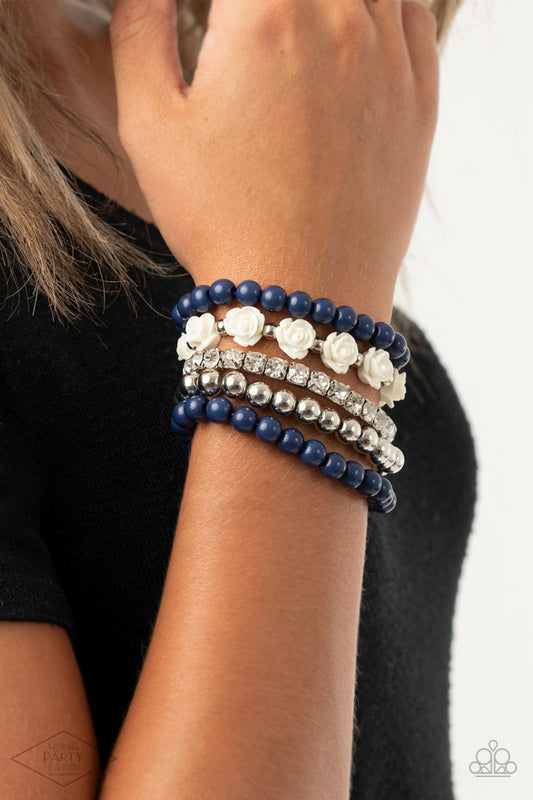 Paparazzi - Rose Garden Grandeur Blue Bracelet