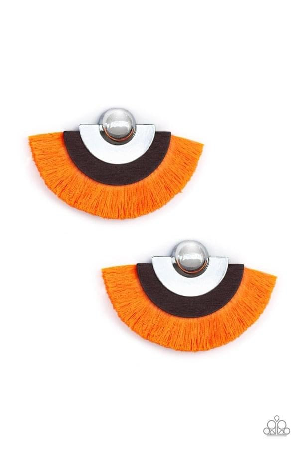 Paparazzi- Fan the Flamboyance- Orange Earrings