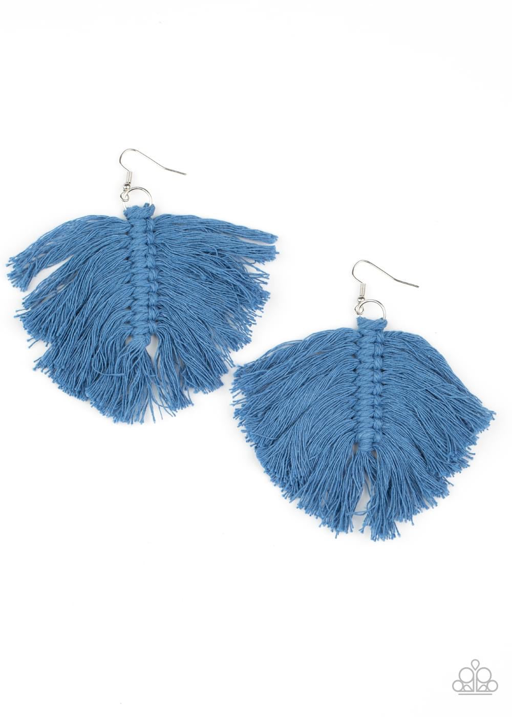 Paparazzi - Macrame Mamba Blue Earrings