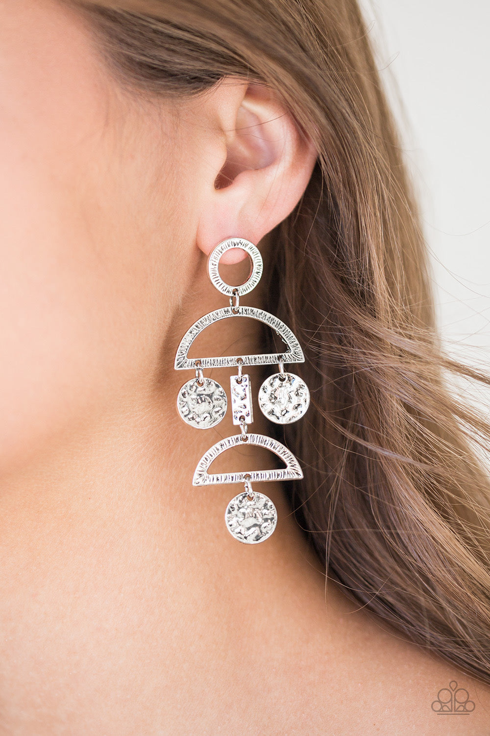 Paparazzi - Incan Eclipse - Silver Earrings