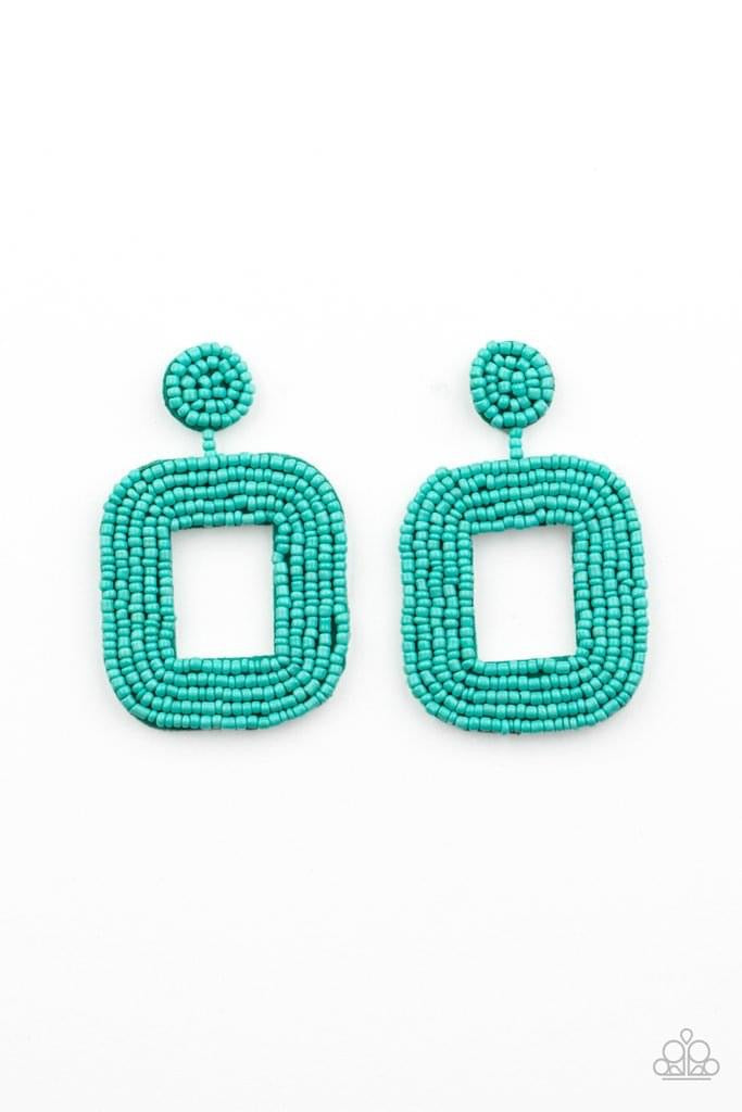 Paparazzi- Beaded Bella - Blue Earrings