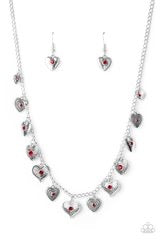 Paparazzi - Lovely Lockets Red Necklace