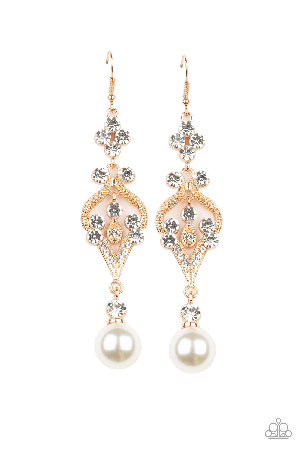 Paparazzi - Elegantly Extravagant - Gold Earrings