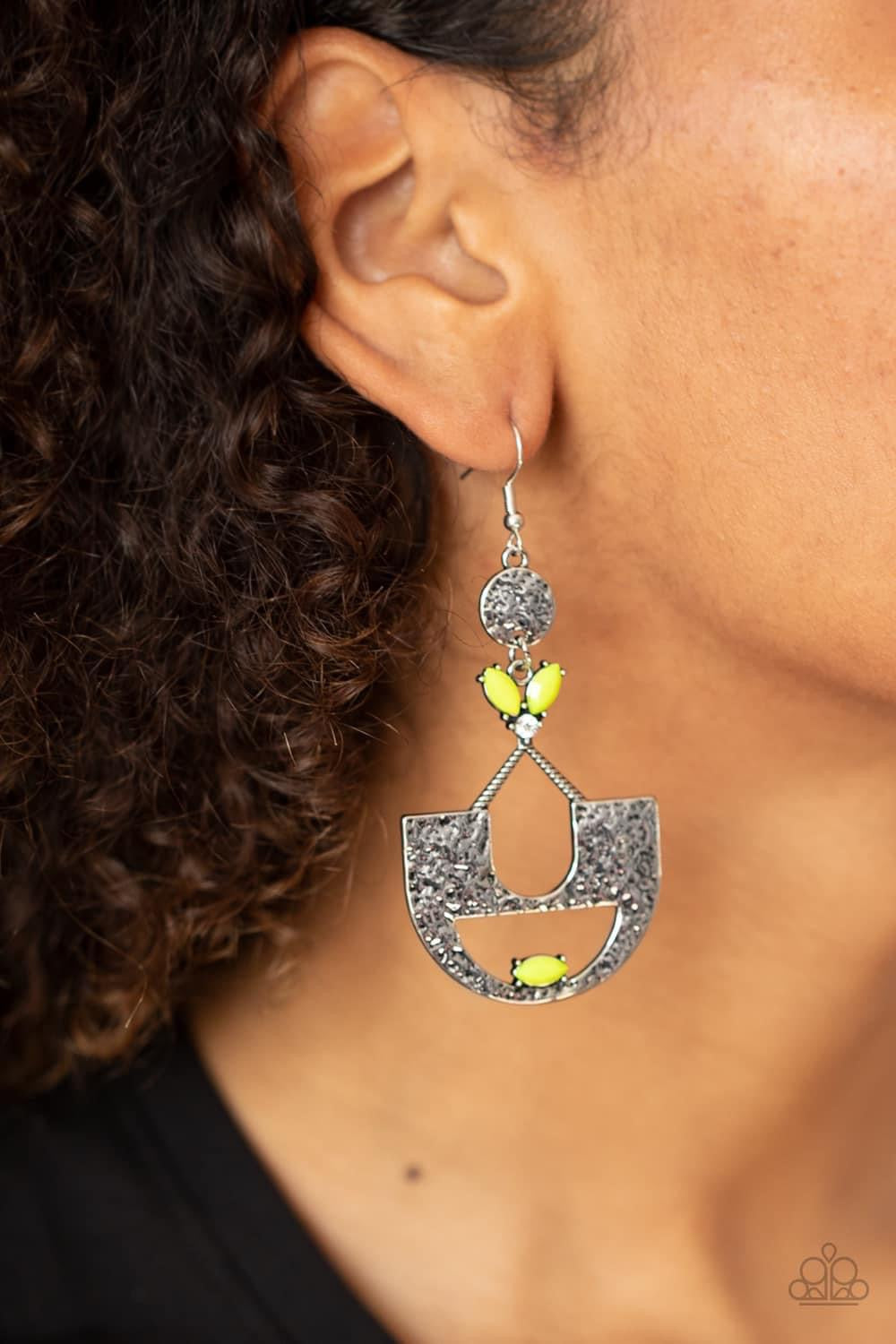 Paparazzi - Modern Day Mecca Yellow Earrings