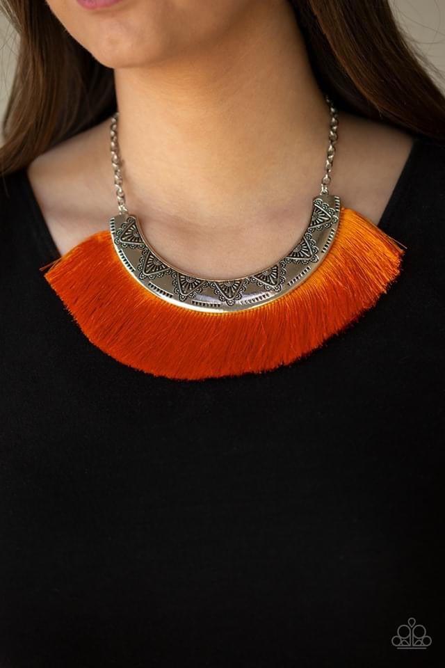 Paparazzi- Might and MANE Orange Necklace