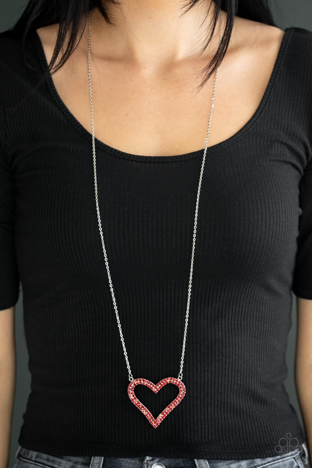 Paparazzi- Pull Some HEART-Strings Red Necklace