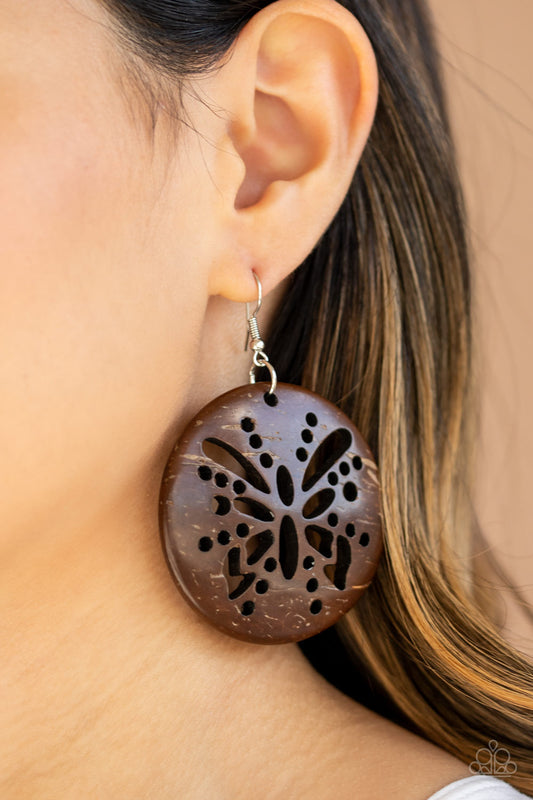 Paparazzi - Bali Butterfly - Brown Earrings